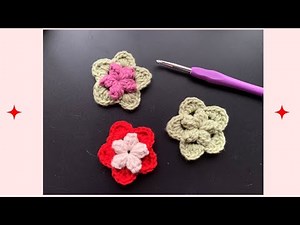 Simple 3D Crochet Flower Tutorial I Easy Crochet for beginners 🌸