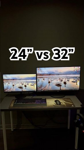 24” vs 32” Monitor Side by Side #shorts #monitor #comparasion #display