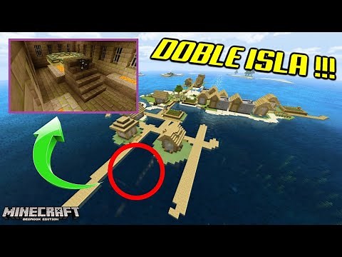 SEMILLA Con DOBLE ISLA y ALDEA EN SPAWN MINECRAFT PE (BEDROCK) 1.16 | STRONGHOLD, MONUMENTO ACUATICO