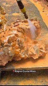 🪨➡️💎 A behind-the-scenes look at our crystal preparation process: pressure washing to reveal each specimen’s natural sparkle ✨ #crystalmine #crystalsforbeginners #crystallove #crystaldigging #quartz #visitarkansas #WegnerCrystalMines #arkansasquartz #nature | Wegner Quartz Crystal Mines