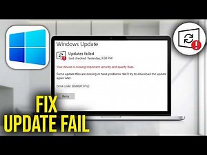 How To Fix Your Device Is Missing Important Security and Quality Fixes Updates Failed Windows