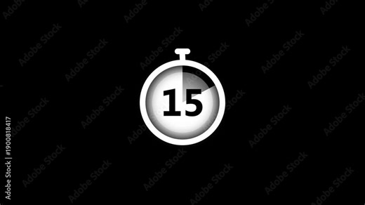 Clock countdown timer 20 seconds animation. 20 to 0 seconds timer with stopwatch frame. 20 second countdown timer, Countdown video.