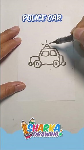 How to Draw a Simple Police Car for Kids #shorts #drawing #art #howtodraw