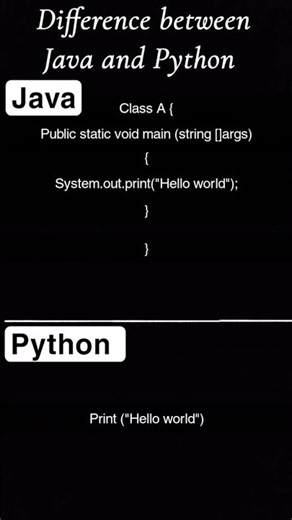 Difference between Java and Python #programming #shorts