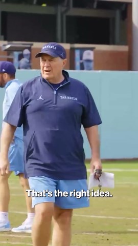 Bill Belichick mic'd up at UNC spring practice