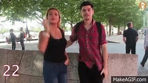 Girl Touches 100 Balls In Public on Make a GIF
