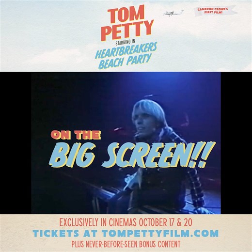 12 reactions | Tom Petty stars in 'Heartbreakers Beach Party,' the lost '80s classic documentary directed by Cameron Crowe, now arriving for the first time in cinemas fully remastered by the director. Featuring 20 minutes of additional, never-before-seen footage from the Petty Archive. Limited theatrical screenings October 17 & 20. Get your tickets at tompettyfilm.com #HeartbreakersBeachParty | Tom Petty & The Heartbreakers | Facebook
