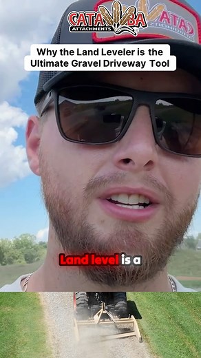 Maintaining a gravel driveway? The land leveler (or land plane) is your best friend! Whether you're using a box blade or landscape rake, the easiest tool to smooth and level your driveway is the land leveler. Find out why it's a must-have for quick and efficient leveling! #LandLeveler #DrivewayMaintenance #DIYHomeProjects #LandLeveling | Catawba Attachments