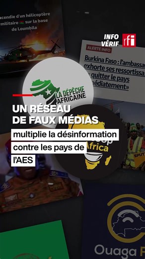 🇲🇱🇧🇫🇳🇪 Depuis fin 2025, un réseau de faux comptes sur les réseaux sociaux cible les pays de l’Alliance des États du Sahel (#AES). ➡️ Sous de faux noms de médias comme Scoop Africa ou La Voix du Faso, il diffuse de la désinformation pour fragiliser les régimes du #BurkinaFaso, du #Mali et du #Niger. La cellule Info Vérif a enquêté sur cette machine à intox