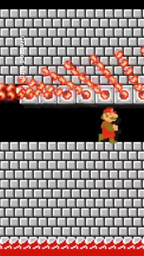 Mario's Fiery Gauntlet Dodging Danger, Power Up Secured!