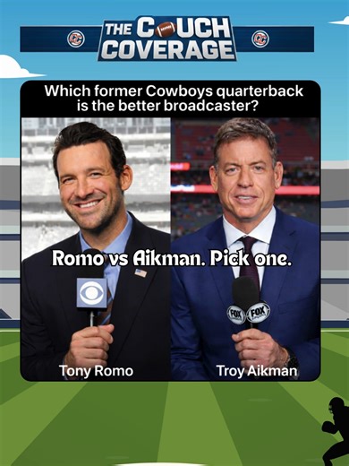 Former Cowboys QBs turned broadcasters 🏈🎙️ Tony Romo vs Troy Aikman — who’s actually better in the booth? Are you taking: 👉 Romo’s play-by-play predictions or 👉 Aikman’s big-game experience & voice 👇 Drop your vote in the comments and settle it. #NFL #tonyromo #troyaikman #NFLBroadcast #FootballTalk