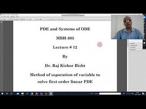 PDE(#12)Method of separation of variables to solve first order Linear Partial Differential equation.