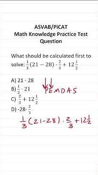 ASVAB/PiCAT Math Knowledge Practice Test Question: Order of Operations (PEMDAS) #acetheasvab
