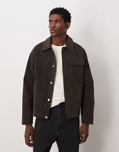 ASOS DESIGN - Blouson Harrington imitation daim - Marron | ASOS