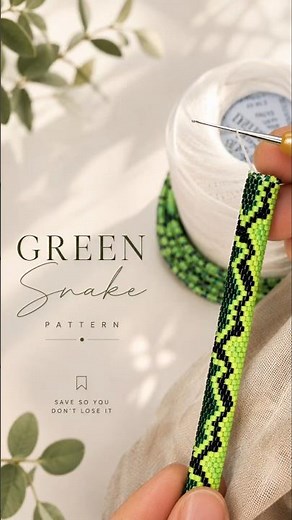 Green Snake Pattern | Miyuki Beadwork Tutorial #miyuki #beading #beadwork #diyjewelry