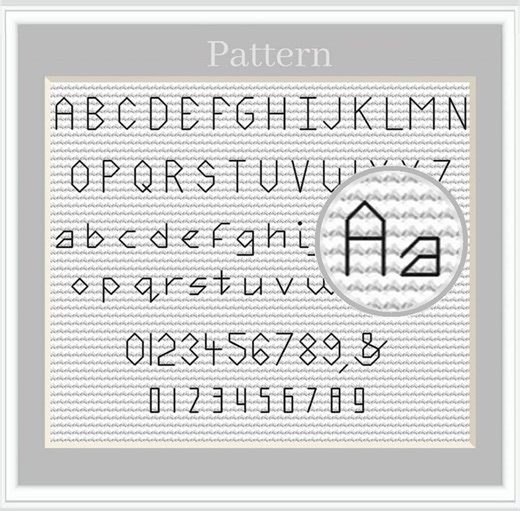 Backstitch Alphabet Cross Stitch Pattern With Letters and Numbers - Etsy