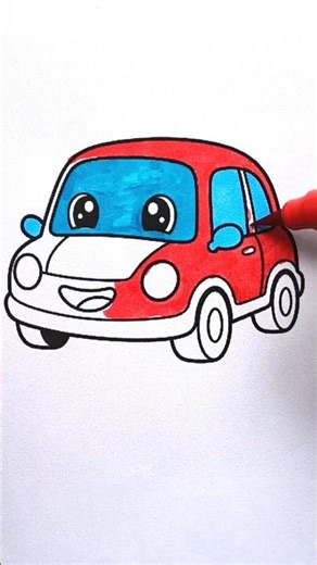 Colouring a cute car🚗✨❤️#car #kidslearning #colors #coloring