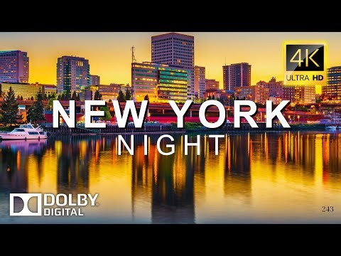 New York 4K Video HDR | Most Beautiful Places on Planet Earth | Relaxing Music with City Night Light