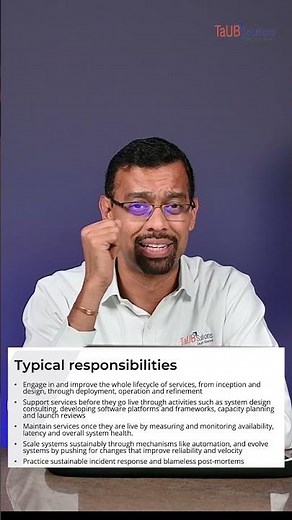 SRE Job Description Basics - TaUB Solutions #sre