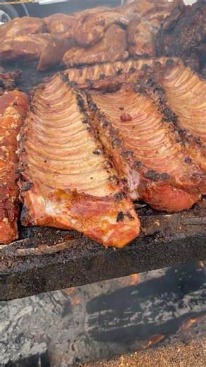 Smoked Pork Ribs on Santa Maria Grill #bbq #ribs
