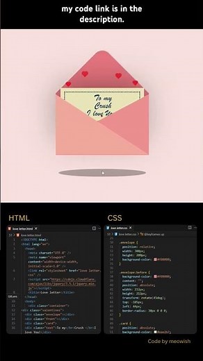 Love letter using #html #css #javascript #code #programming #foryou
