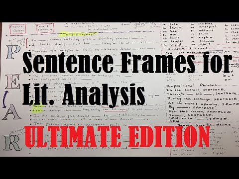 Sentence Frames for Literary Analysis: Ultimate Edition