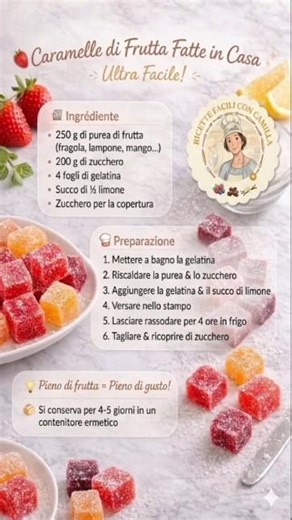 ‼️SOLO 3 INGREDIENTI! GELATINE di FRUTTA 🍓 ONLY 3 INGREDIENTS! FRUIT GELEE #ricettefaciliconcamilla