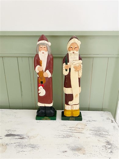 Mercuries Old World Santa Figurine Finland 1892 Italy 1935 Wooden Vintage Hand Painted Christmas Decor