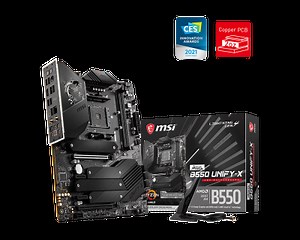 MSI MPG B550 UNIFY-X AMD AM4 DDR4 CF M.2 USB 3.2 Gen 2 Wi-Fi 6 HDMI ATX Gaming Motherboard