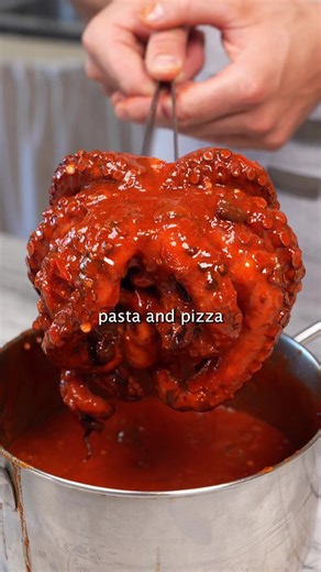 Before traveling to Italy to record new recipes, I want to go back and give tribute to four dishes that meant more than views, they’re the ones that made all of this possible. Polpo alla Luciana (Napoli) In Naples, octopus cooks in its own water. No tricks or rushing, because time and trust will get the job done. Tomatoes, olives, and capers melt into a glossy sauce that tastes like the sea itself. Served with bread or pasta, it’s proof that the simplest pots often hold the deepest soul. For the