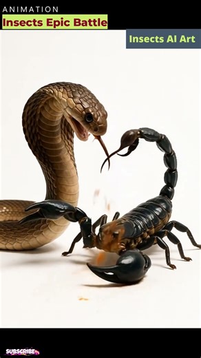 Scorpion and Cobra Fight Animation | Insects AI Art | 101