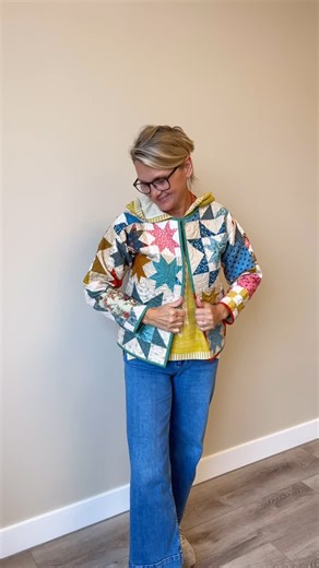 Edyta Sitar on Instagram: "Laundry Basket Quilts… Where your quilting dreams really do come true 💕✨ Beachcomber Jacket Pattern and Fabric Kit available on our website. #laundrybasketquilts #sewing #quiltersofinstagram #quiltinglove #quilter #sewinspired #quiltedjacket"