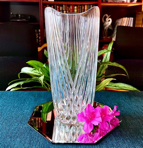 Vintage Large Crystal Vase "combourg" From Cristal D'arques (france) - Etsy