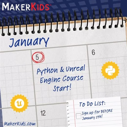 MakerKids on Instagram: "🚨 Last chance until April! Our advanced Python and Unreal Engine courses start next week 🎓 These 12-week programs give kids the tools to build real games, write real code, and gain real-world tech skills—all in a small-group setting with live instructors. 💻🎮 Spots are almost full—register now to lock in your child’s spot before the next cohort! #PythonForKids #UnrealEngine #KidsCoding #STEMPrograms #MakerKids"