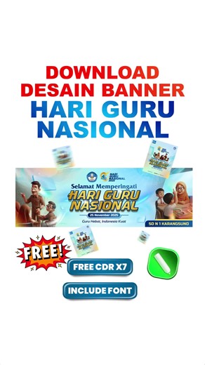 Download banner hari guru nasional 2025. Free CDR X7 #harigurunasional #harigurunasional2025 #graphicdesign #coreldraw #klsdesain #desaingrafis #desainbanner