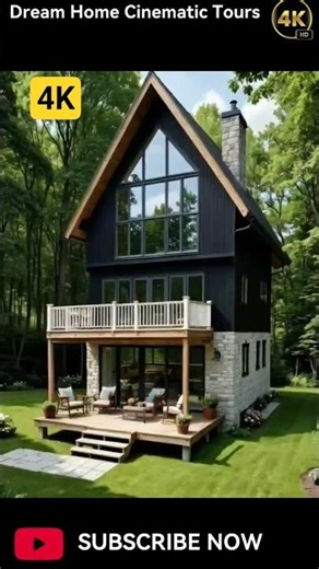 Modern A-Frame House in Nature Ultra-Realistic 4K Cinematic Drone Film