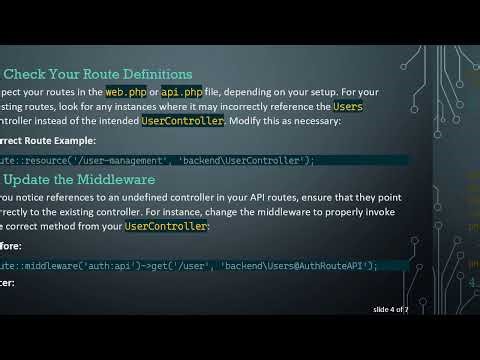 Resolving the Users Controller does not exist Error in Laravel