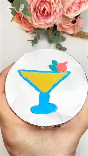 Drawing a cocktail 🍸#asmr #diy #satisfying #drawing #shorts #oddlysatisfying