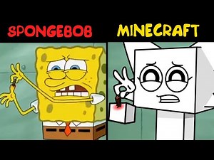 SpongeBob And Minecrat Wenda Removing A Splinter (SPRUNKI SPONGEBOB ANIMATION COMPARISON)