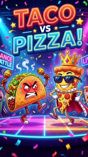 Dancing Taco vs Pizza King 🌮🍕🔥 #shorts #funny #entertainment #3danimation #vairalvideo #trending