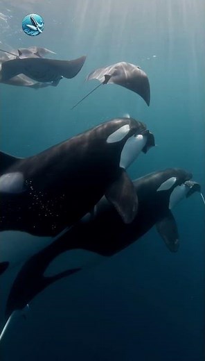 Why do orcas and sharks keep risking their lives for stingrays #orca #whale