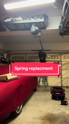 Quick spring replacement 🔧💯. #CaliPros #GarageDoorTech #garagedoortech #garagedoorspring #fyp