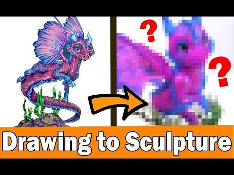 TURNING YOUR ART INTO SCULPTURE #1 Polymer Clay Dragon DIY CRAFT Art Challenge