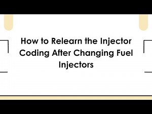 How to Relearn the Injector Coding After Changing Fuel Injectors