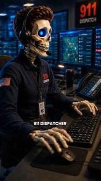 A Day in the Life of a 911 Dispatcher 💀☎️ | Skeleton Career Series #shorts