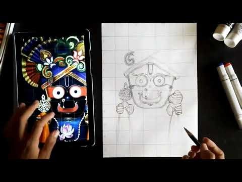 Draw With Me Jagannath Ji Drawing, Outlining Tutorial 😍