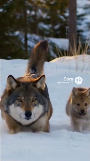 wolf pups learn hunting skills from old wolves