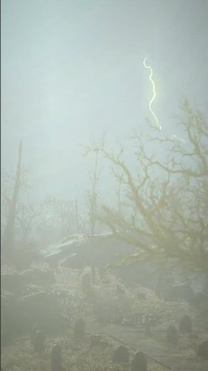Wildwood Cemetery in a Radiation Storm | Fallout 4 Ambience #shorts