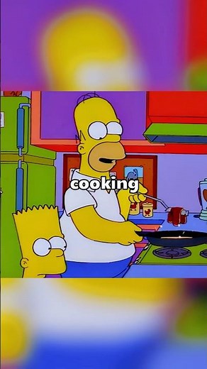 Homer kept frying bacon