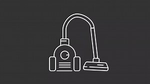 Animated thin line vacuum cleaner white icon